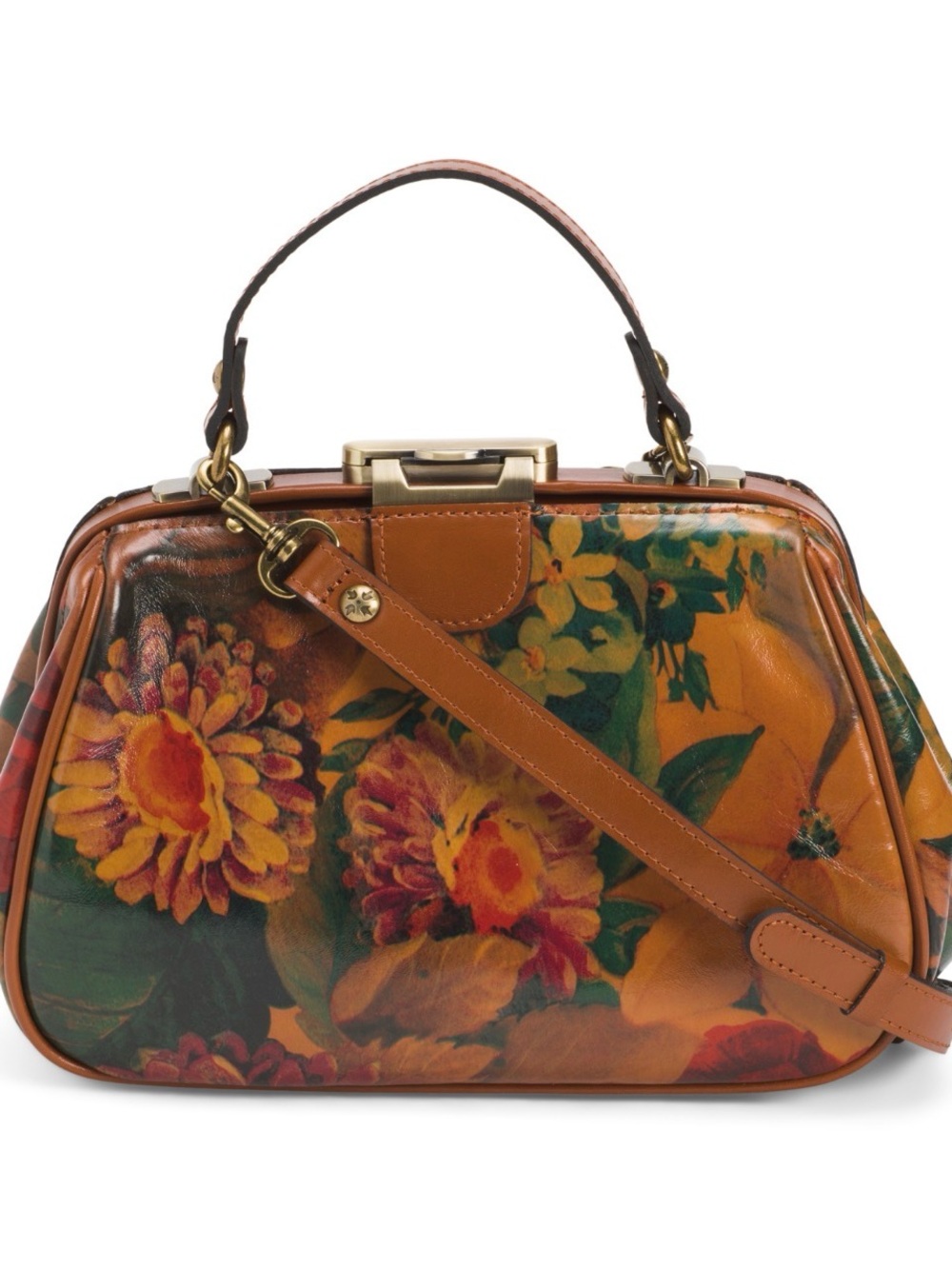 Patricia Nash Italian leather Floral Leather Top-Handle Satchel
